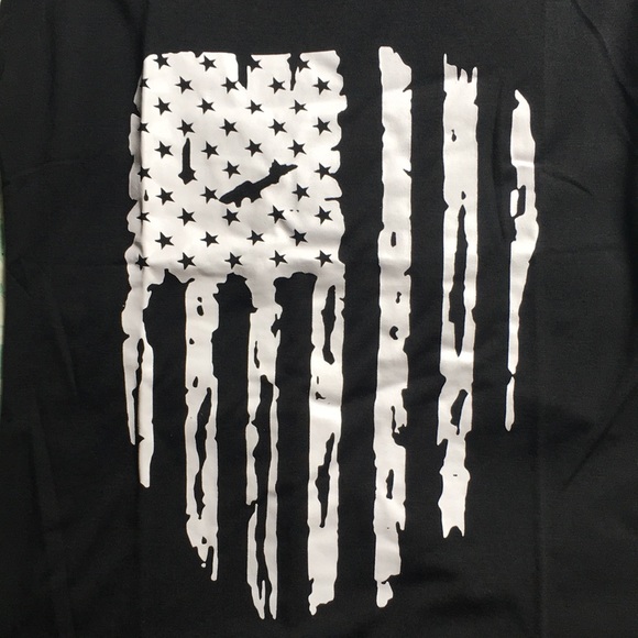 Patriotic distressed American flag muscle tee - Picture 3 of 3